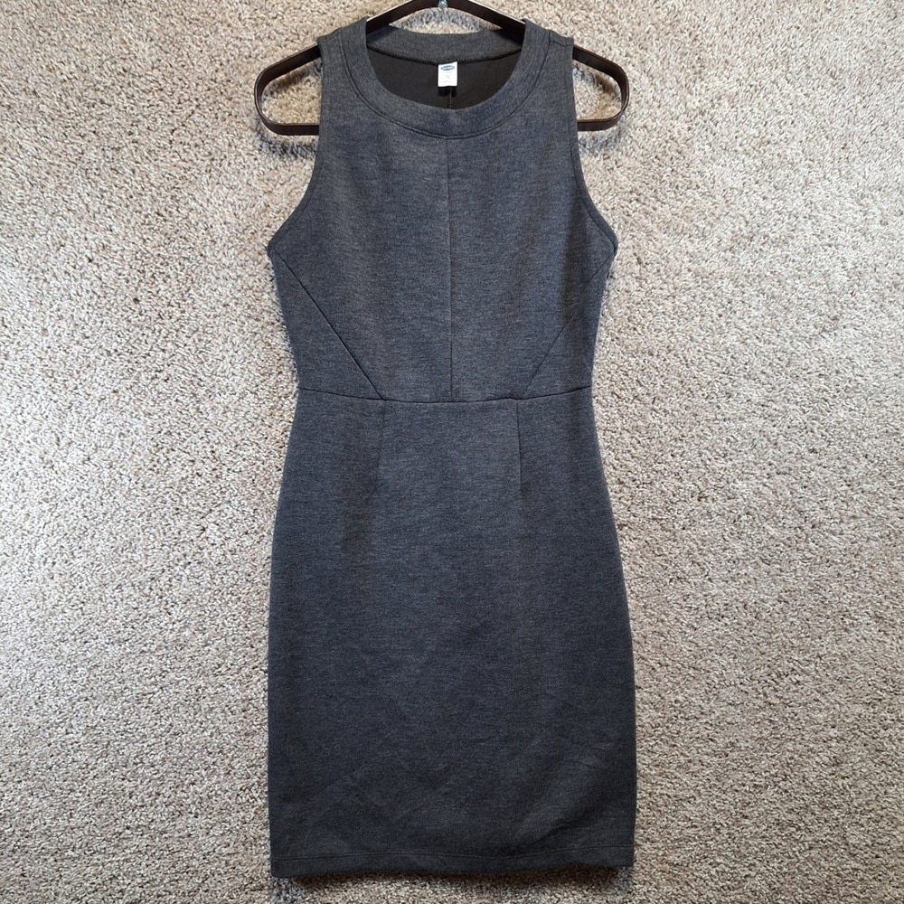 Old Navy Dress Women XS Gray Ponte Sheath Sleeveless Workwear Everyday